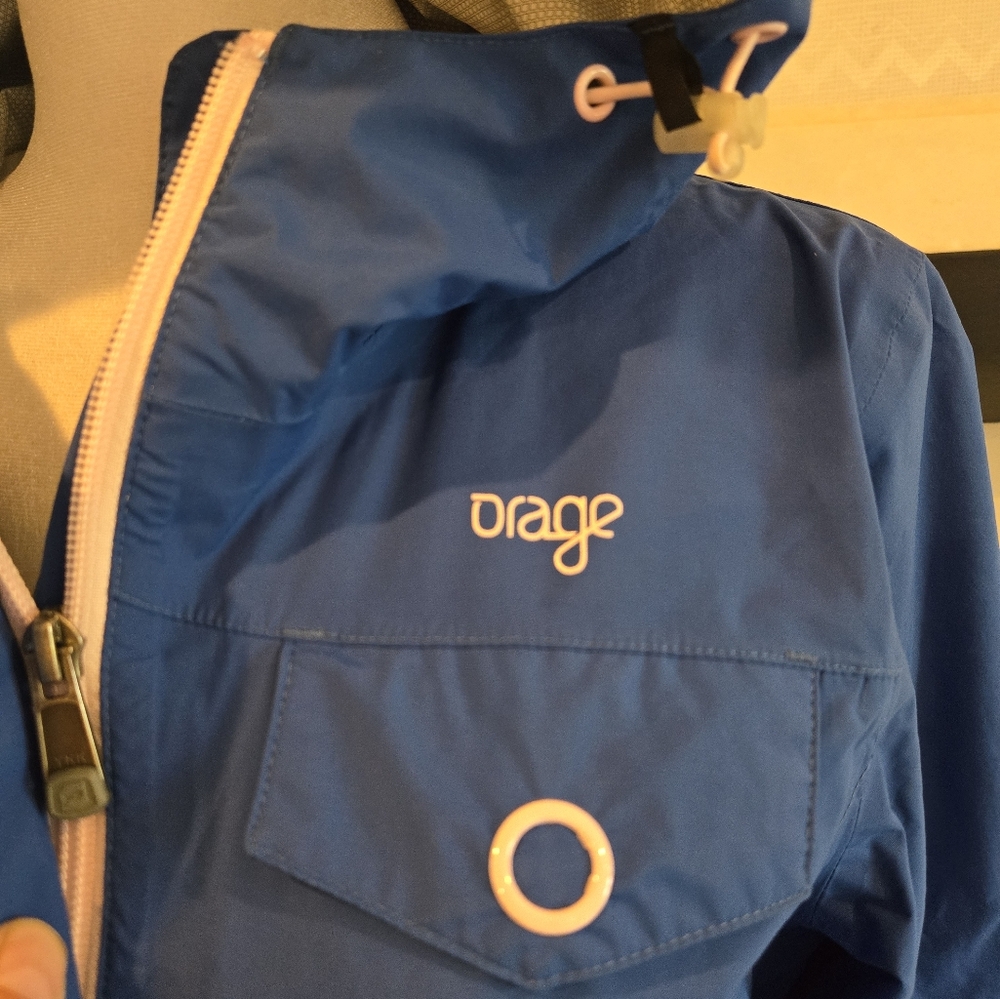 Orage Small Women's Blue Hooded Rain weatherproof Jacket - Picture 9 of 13